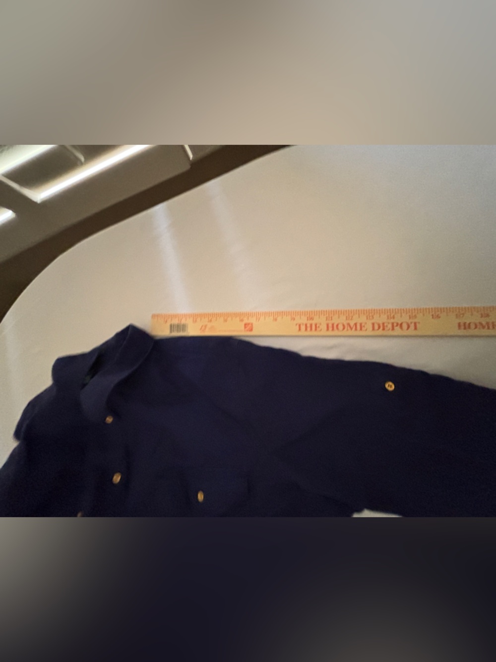 Lauren Ralph Lauren 100% Linen Navy Button-Up Utility Shirt Women’s 3X or XXXL - Picture 10 of 11
